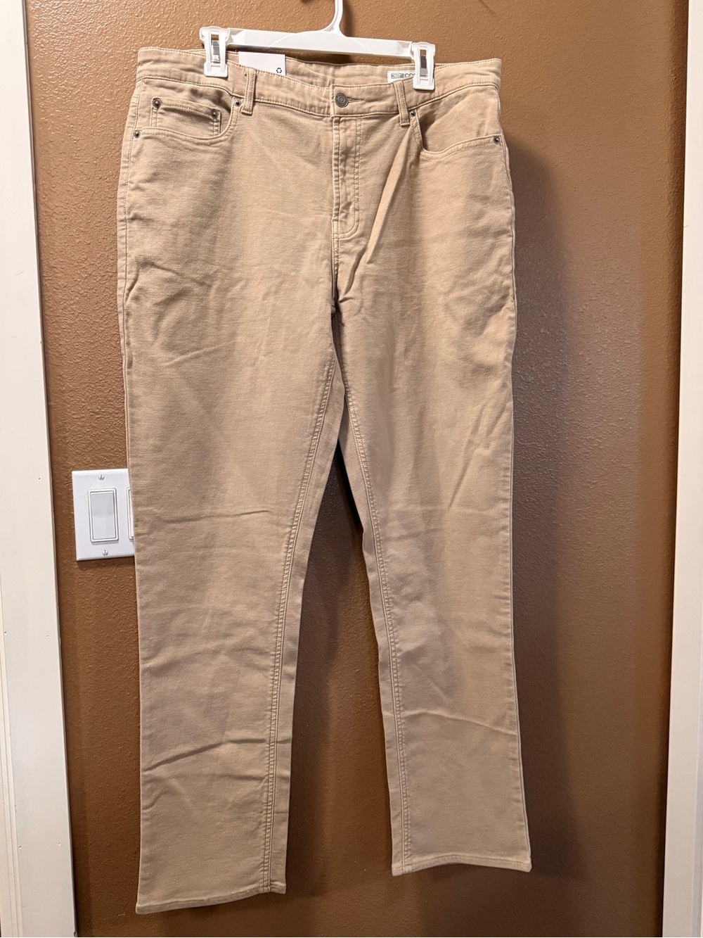 NWT 32 Degrees Cool Men’s 5-Pocket Stretch Slim Straight Fit  Khaki Tan 36x32